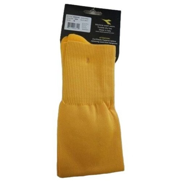 Azzurri Gold Diadora Men Soccer Socks Style 995310 Color 969 Gold White Stripes - Picture 5 of 6